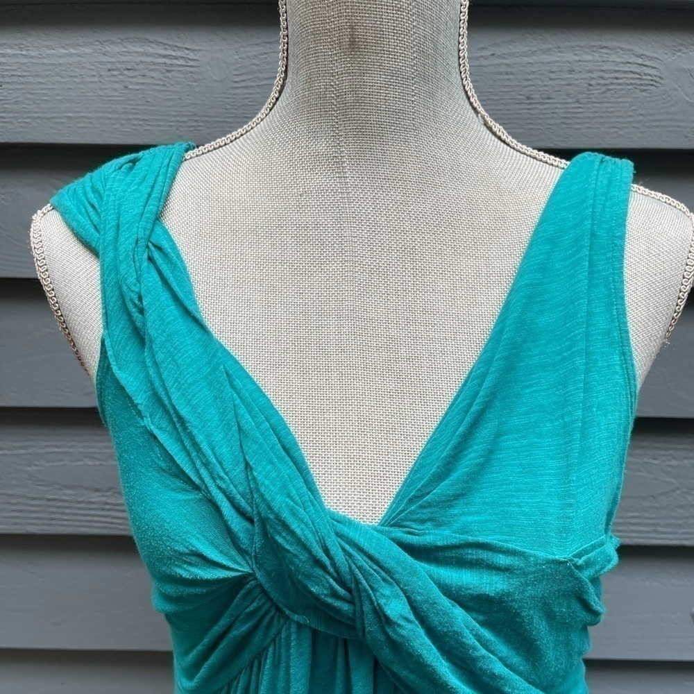 Anthropologie DELETTA Green Twisted V-Neck Sleeveless Top Size Small - Picture 5 of 8